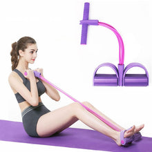 Load image into Gallery viewer, 4 Resistanc Elastic Pull Ropes Exerciser Rower
